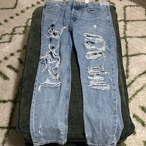 Casual Blue Boyfriend Jeans